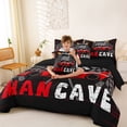 thumbnail image 3 of Castle Fairy Race Car Graphic Twin Bedding Sets 7-Piece for Teens, Checkered Print Bedding Comforter Set for Bedroom, Red Black,Black Reversible, 3 of 7