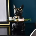 thumbnail image 2 of HSHDLDF Statues de Bouledogue Bol de Clés en Résine pour Table d'Entrée, Plateau de Rangement pour Bonbons Bijoux Boîte Décorative, Figurine Moderne de Chien Organisateur pour Portefeuille de Téléphone Pièces Montres, (Couleur : Noir), 2 of 6