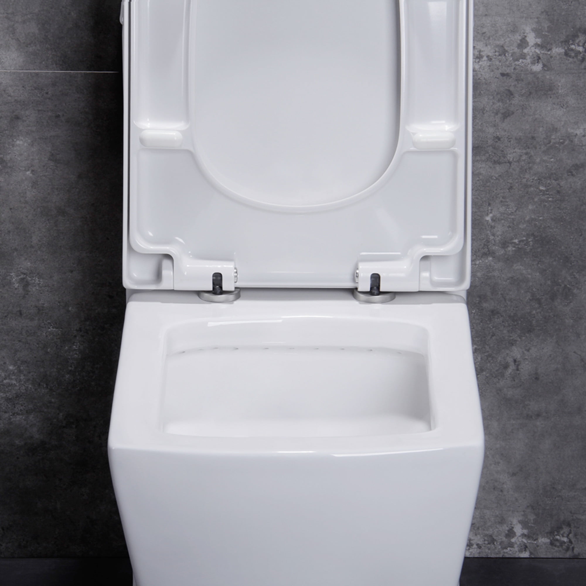 Deluxe Square Design WOODBRIDGE T0020 Dual Flush Elongated One Piece Toilet with Soft Closing