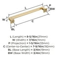 thumbnail image 6 of Amerock Lintel 7-9/16 inch (192mm) Center-to-Center Golden Champagne Cabinet Pull, 6 of 7