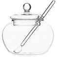thumbnail image 1 of Clear Glass Sugar Bowl With Lid And Sugar Serving Spoon, 1 of 4