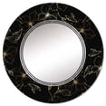 thumbnail image 3 of DESIGN ART Designart 'Flax Flowers On Black' Printed Patterned Wall Mirror 24in.x36in., 3 of 5