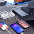 thumbnail image 3 of USB Wall Charger 10-Port USB Charger Station with Rapid Charging Auto Detect Technology Safety Guaranteed Family-Sized Smart USB Ports for Multiple Devices Smart Phone Tablet Laptop Computer, 3 of 7
