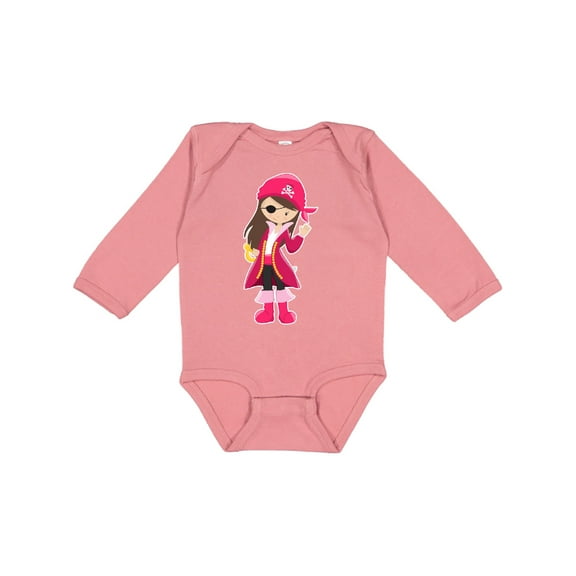Inktastic Pirate Captain Girls Long Sleeve Baby Bodysuit