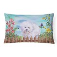 thumbnail image 1 of Carolines Treasures CK1210PW1216 Bichon Frise Spring Canvas Fabric Decorative Pillow, 1 of 3