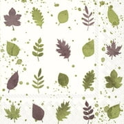 Set of 6 Luncheon Leaves Napkins 20 Pack