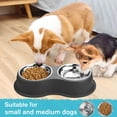 thumbnail image 2 of Cuencos Dobles de Acero Inoxidable con Estación Antideslizante para Perros y Gatos, 2 of 7