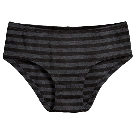 Made in USA Girls Stripe Briefs Underwear | Black