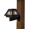 Moonrays 91241 Inglenook Solar Stained Glass LED Post Cap Light, Brushed Copper Finish