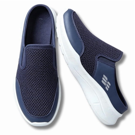 CHICVOMEY Mules for Men Woven Mesh Soft Sole Casual Non Slip Lightweight Slip On Shoes for Daily Home Office Comfortable