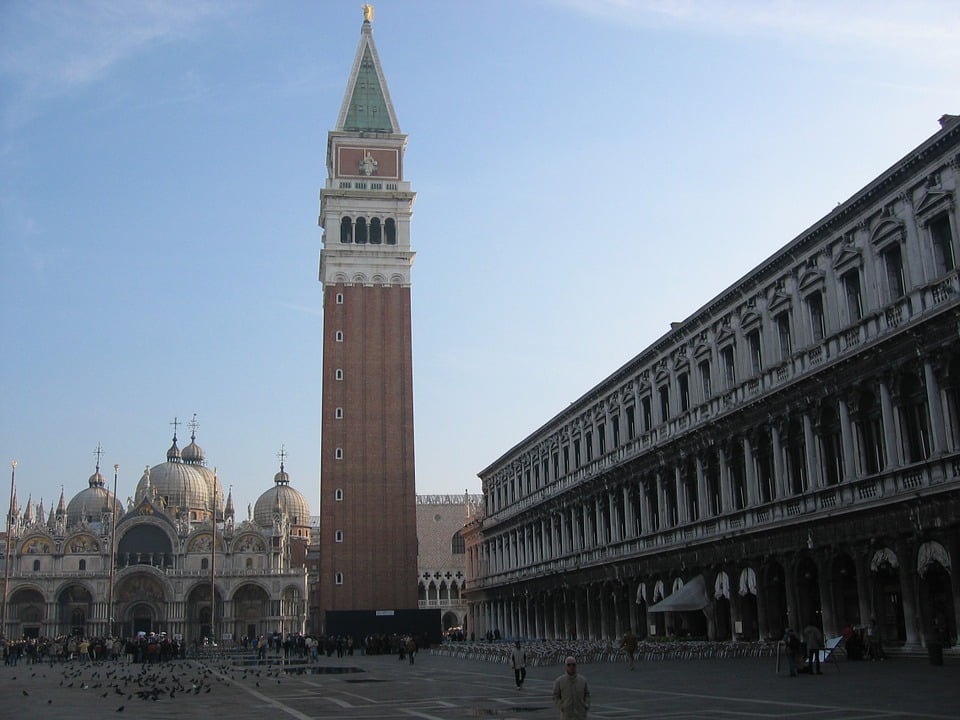 St Mark's Square Italy Pigeons Building Venice20 Inch By 30 Inch Laminated Poster With Bright