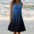 thumbnail image 2 of CHOK Robes en Lin pour Femmes Été Grande Taille Manches Courtes Col en V Longueur Genou Robe Ample Décontractée Confortable Plage 2024 Soldes, 2 of 6
