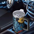 thumbnail image 6 of OBREWU Colorful Floral Pattern Tumbler with Handle and Lid,Colorful Floral Pattern 40oz Double Wall Vacuum Insulated Tumbler,Cups Gift for Women and Men, 6 of 7