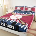 thumbnail image 3 of Homewish St.Lous Baseball City Twin Sheet Sets,Red White Blue Twin Fitted Sheet,Boys Ball Game 03 For Kids,Luxury Bedroom Decor,3pcs, 3 of 7