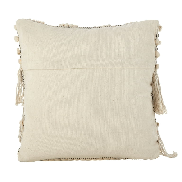 Fennco Styles Moroccan Wedding Blanket Style Design Fringe Cotton Down Filled Throw Pillow Style 3