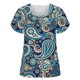 thumbnail image 2 of Fiudx Ofertas Flash Del Día Moda Mujer Verano Casual Tops Cuello Alto Estampado Manga Corta -, 2 of 5