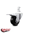 thumbnail image 2 of 3.5 Inch Hard Rubber Swivel 3/4 Inch Square Stem Caster with Total Lock Brake, 2 of 2
