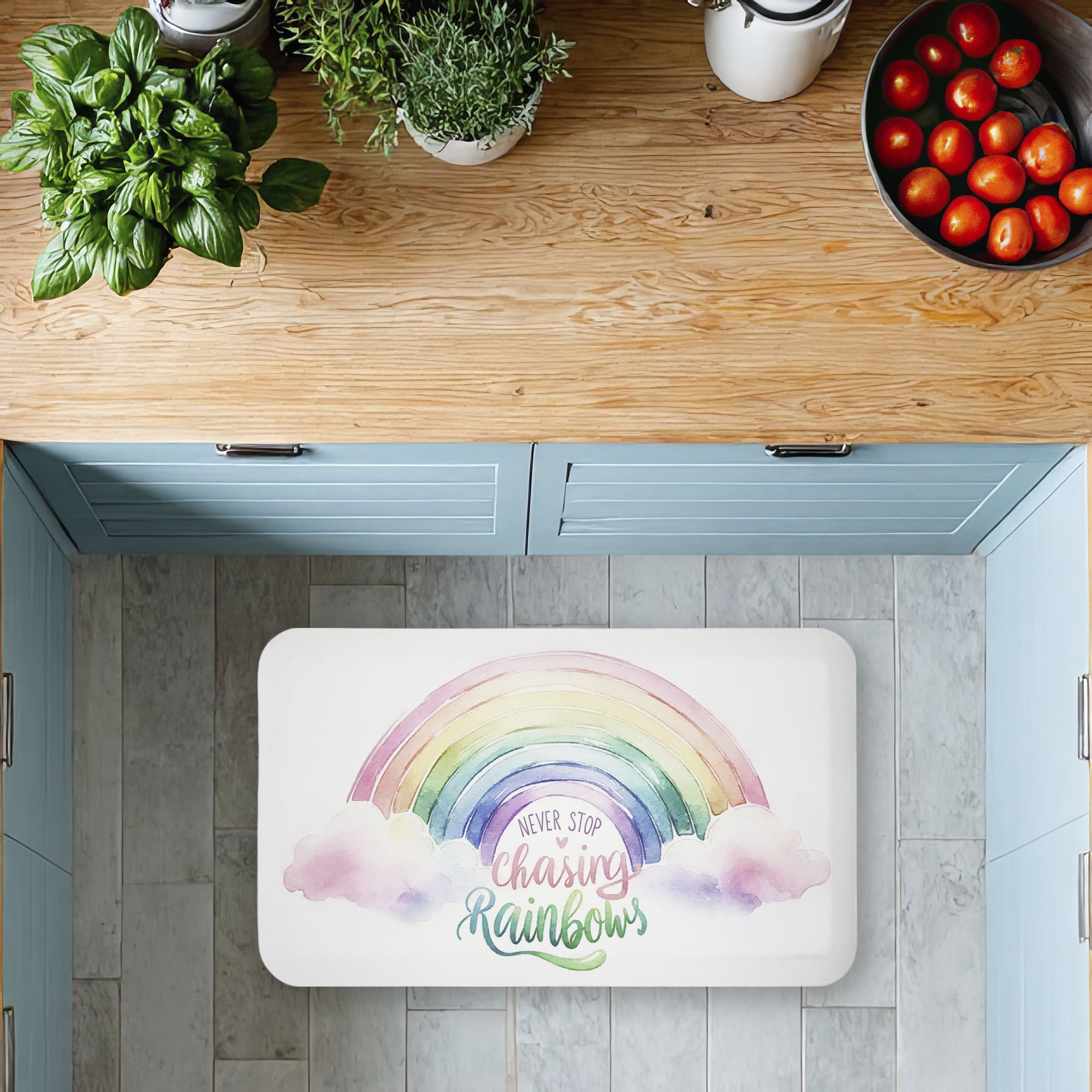 Stupell Industries Never Stop Chasing Rainbows Printed Anti-Fatigue Floor Mat, design by Amanda Greenwood