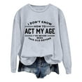 thumbnail image 1 of Wyzesi Chandail d'Automne pour Tout-Petits Femmes Manches Longues Col Rond Chandails de Mode Imprimé Lettre chandail Léger Chandails Amples Blouse Haut Chandails en Coton pour Femmes Léger Col en V, 1 of 5