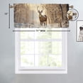 thumbnail image 4 of Winter Forest Deer Kitchen Curtain Valances Wild Animal Elk Snowy Tree Forest Rustic Window Valance for Bedroom Bathroom Living Room Dining Room Valances Set 54 by 18 in, 1 Panel, 4 of 6