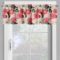 thumbnail image 4 of Ambesonne Floral Valance & Curtain, Circled Abstract, 55"x36", Pink and Black, 4 of 6
