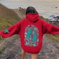 thumbnail image 2 of Bibifish Womens Hoodies Ocean Protection Graphic Printed Hoodies Drawstring Funny Graphic Long Sleeve Hooded Sweatshirts With Pockets, 2 of 7