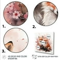 thumbnail image 3 of Designart "Fox's Graceful Forest Florals I" Animals Framed Wall Art - Traditional Pink Fox Hallway Framed Wall Art Decor, 3 of 6