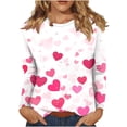 thumbnail image 6 of Valentine's Day Women's Funny Love Heart Graphic Shirt Casual Long Sleeve Pullover Top Trendy Crewneck Sweatshirt, 6 of 7
