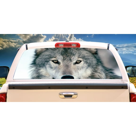 WOLF 1 Rear Window Graphic back truck decal suv view thru vinyl