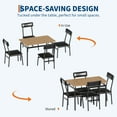 thumbnail image 2 of Luku 5 Piece Dining Table Set, Wood Table & 4 PU Chairs, Industrial Metal Frame Kitchen Set, 2 of 7