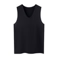 thumbnail image 2 of Summer Casual Tank Tops for Women Men Sleeveless V Neck Stretch Basic T Shirts Workout Gym Running Tee Tops Black, Size XXL, 2 of 3