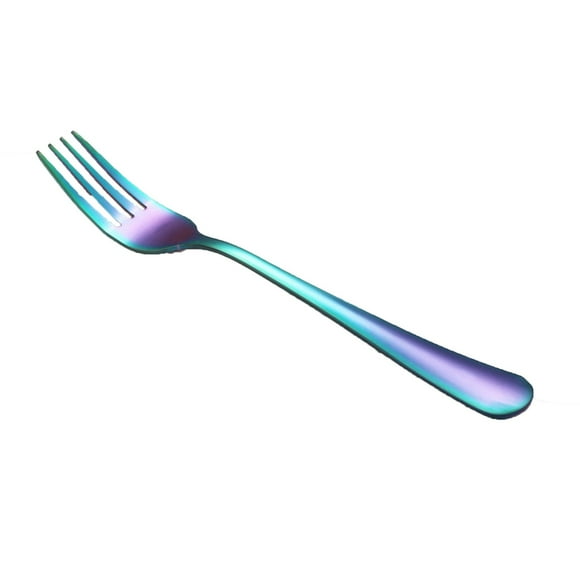 Ensemble de Vaisselle 6 Pcs en Acier Inoxydable pour Cuisine, Fourchettes à Dessert Modernes, Ustensiles Colorés, Lavable au Lave-Vaisselle, Multicolore