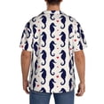 thumbnail image 5 of Naloa Seahorses and Hearts Men's Loose Fit Cuban Collar Short-Sleeve Shirt with Button-down and Chest Pocket for Everyday Wear Outings - Small, 5 of 7
