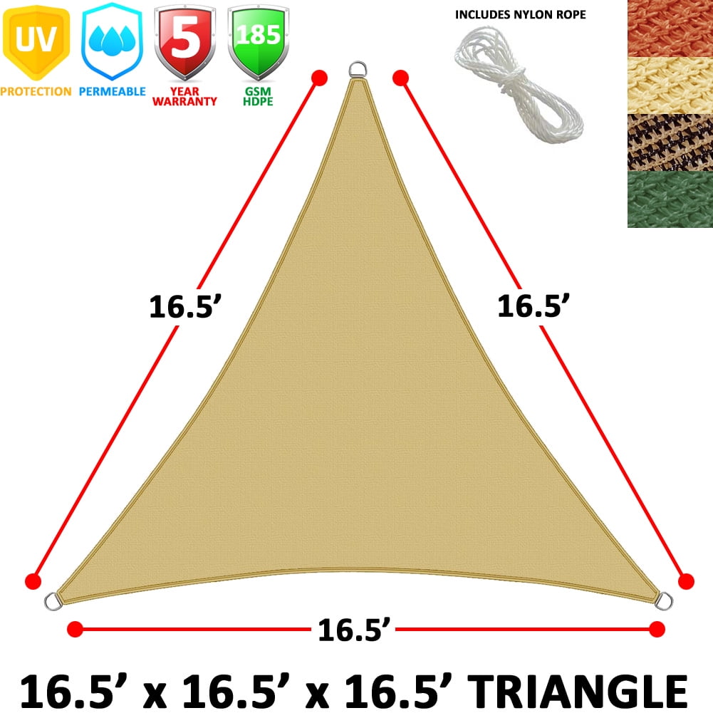 modern home sail shade triangle (16.5' sides)