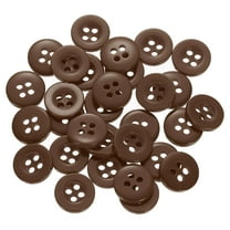 60pcs 16L Sewing Buttons 3/8"(10mm) Resin Round Flat 4-Hole Craft Replacement Buttons for Sewing Clothing and DIY, Brown