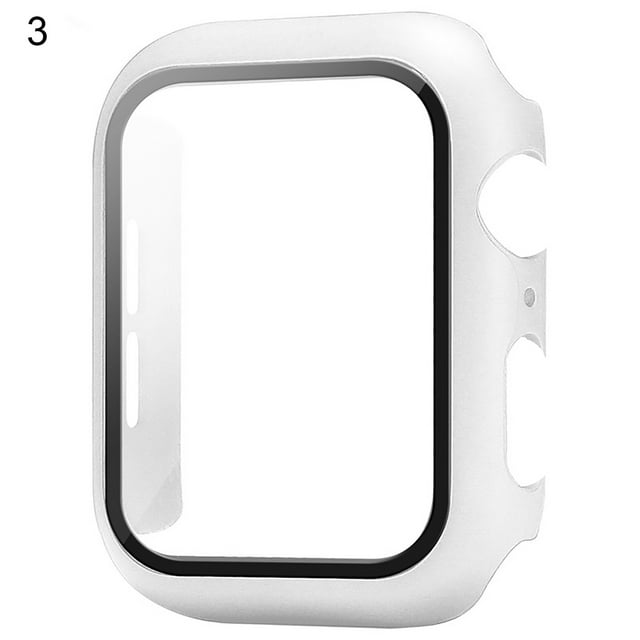 Flmtop 1 Pce Protecteur d'Écran de Montre avec Protection Globale à 360° Anti-Rayures Étuis de Montre Intelligente PC Verre Trempé Protecteur d'Écran de Montre Housse de Protection Confortable Compatible avec Apple Watch 6/Se