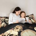 thumbnail image 4 of Castle Fairy Vintage Floral Skull Wreath King Size Comforter Sets 3pcs,Botanical Wildflower Comforters King Size,Beige Brown Blacks,1 Comforter and 2 Pillowcases,Black Reversible, 4 of 6