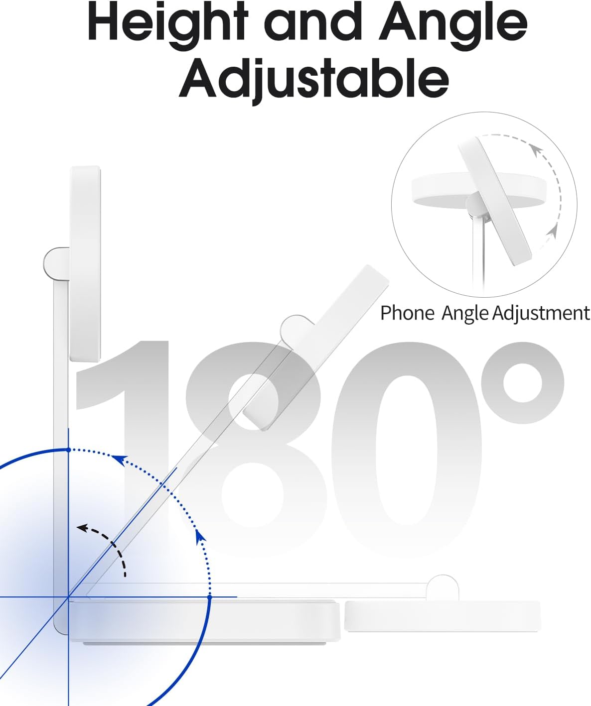 NEOYFC  Charging Station for Magsafe Charger,Portable Wireless Charger for iPhone 16 15 14 13 12 Pro Max/AirPods Pro 4 3 2,Faster Magnetic Charger Stand,Foldable Travel Phone Holder Adjustable Angle