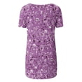 thumbnail image 4 of CEHVOM Blouse d'Été pour Femmes Col Rond Ample Manches Courtes Imprimé Décontracté Liquidation, 4 of 5