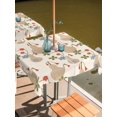 thumbnail image 2 of Outdoor Tablecloth with Umbrella Hole for Patio/Picnic/Party/Camping, Beige Gourd Waterproof Table Cloth Square Cover Washable, Spring Floral Farmhouse Botanical (60"x 60"), 2 of 9