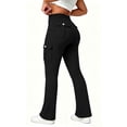 thumbnail image 2 of Ovbmpzd Black Womens Yoga Pants Petite Ladies Flare Leggings Long Mid Waist Casual Leggings,S, 2 of 6
