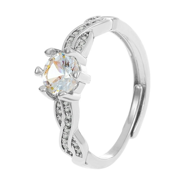 Ganfancp Mujeres Zircon Anillos Moda Temperamento Dedo Anillo Pareja Anillo Romántico Día de San Valentín Mujeres Ofertas y Liquidaciones 1X Anillo