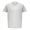 thumbnail image 1 of pstuiky camisetas para hombre, Camisa informal de manga corta con cuello en V y color liso para hombre camisas casuales para hombre xl, 1 of 7