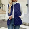 thumbnail image 5 of Quilted Puffer Vest Women Winter Warm Full Zip Up Sleeveless Jacket Puffy Lightweight Down Coat Outerwear with Pockets, 5 of 6