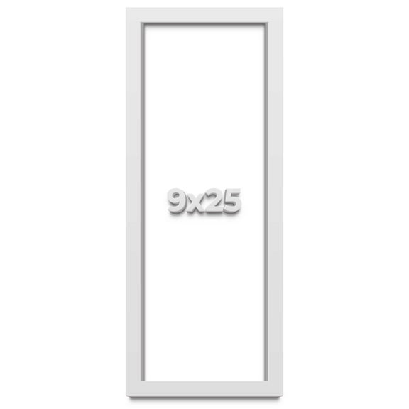 9x25 Shadow Box High Gloss White Display Frame | 1.625 Inches Deep | 1 Inch Moulding Width | Solid