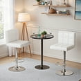 thumbnail image 6 of Homall Bar Stools Set of 2 Modern PU Leather Height Adjustable Hydraulic Kitchen Counter Square Island Swivel Barstool with Back, White, 6 of 8