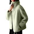 thumbnail image 7 of yillto Women Plus Size Fleece Coat Full Zip Sherp Fuzzy Soft Warm Fall Winter Outwear Plush Jackets M-5XL, 7 of 7
