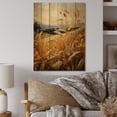 thumbnail image 2 of Designart "Countryside Wheat landscape Of Gold II" Landscape & Nature Print on Natural Pine Wood, 2 of 5