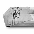 thumbnail image 2 of Saying Soft Flannel Fleece Blanket, Illustration of a Saying Every Day is a Fresh Start Typography Rising Sun, Cozy Plush for Indoor and Outdoor Use, 50" x 60", Charcoal Grey Pearl, by Ambesonne, 2 of 5