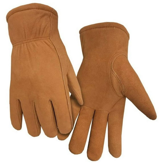 Northstar Men's Split Leather Glove HeatLok Lined Shirred Wrist Mitt Tan (XXXL)